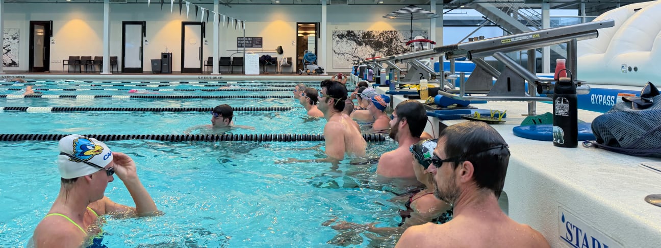 Swimmers in the water at The Plunge